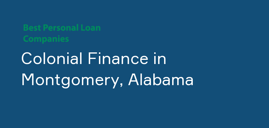 Colonial Finance in Alabama, Montgomery