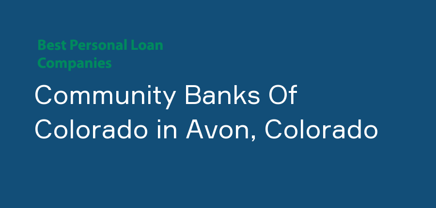 Community Banks Of Colorado in Colorado, Avon