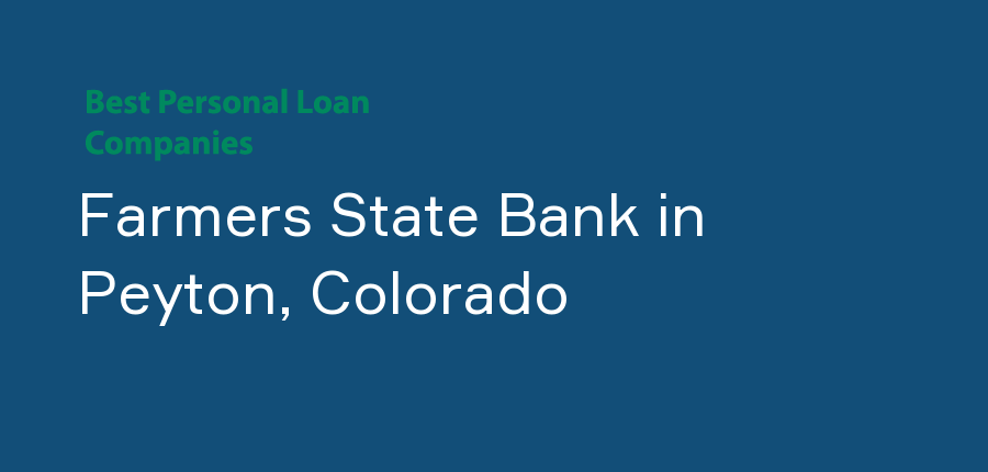 Farmers State Bank in Colorado, Peyton