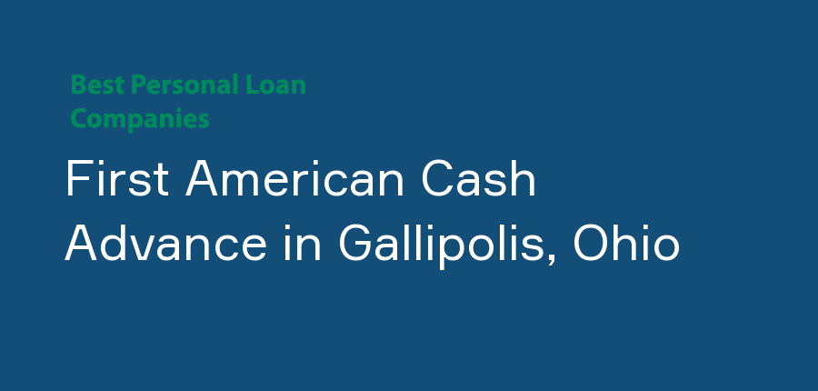 First American Cash Advance in Ohio, Gallipolis