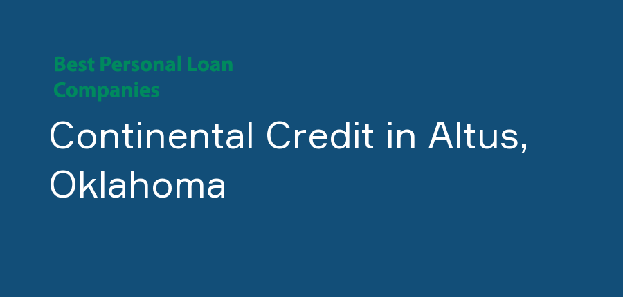 Continental Credit in Oklahoma, Altus