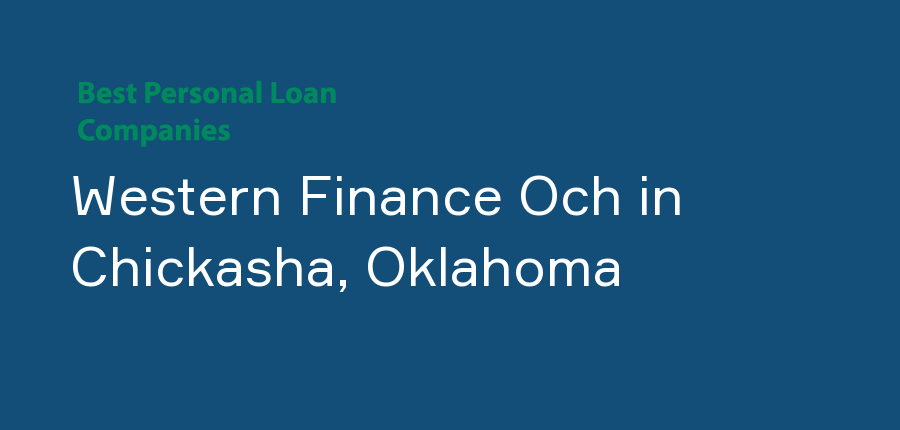 Western Finance Och in Oklahoma, Chickasha