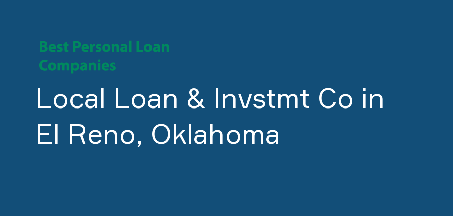 Local Loan & Invstmt Co in Oklahoma, El Reno
