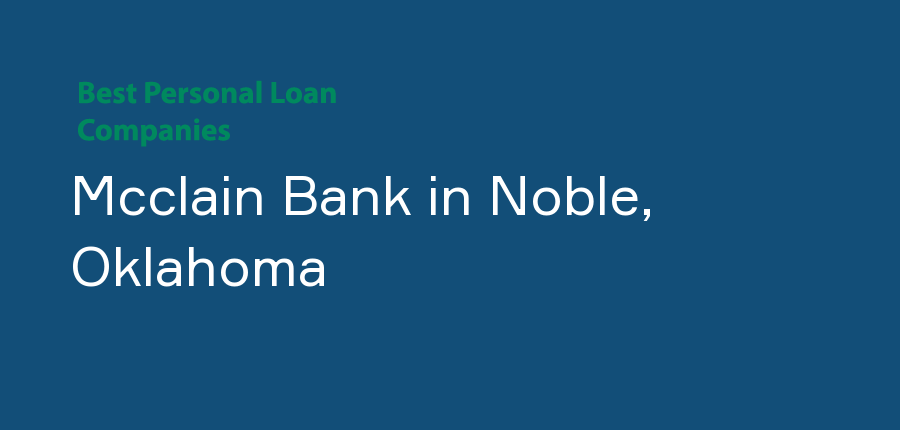 Mcclain Bank in Oklahoma, Noble