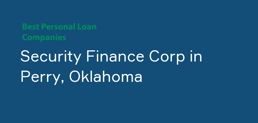 Security Finance Corp in Oklahoma, Perry