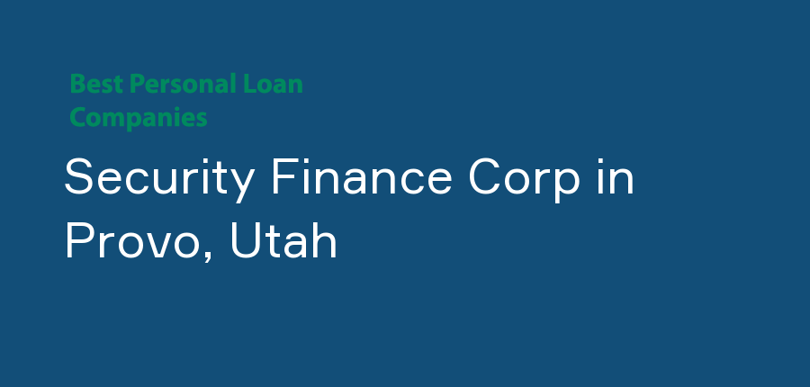 Security Finance Corp in Utah, Provo