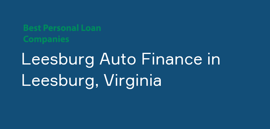 Leesburg Auto Finance in Virginia, Leesburg