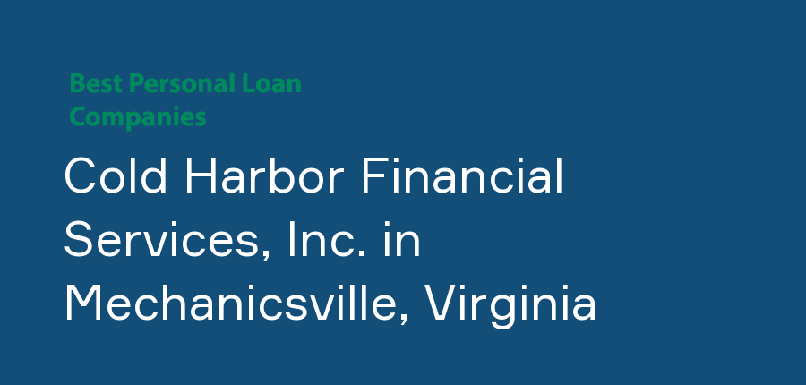 Cold Harbor Financial Services, Inc. in Virginia, Mechanicsville