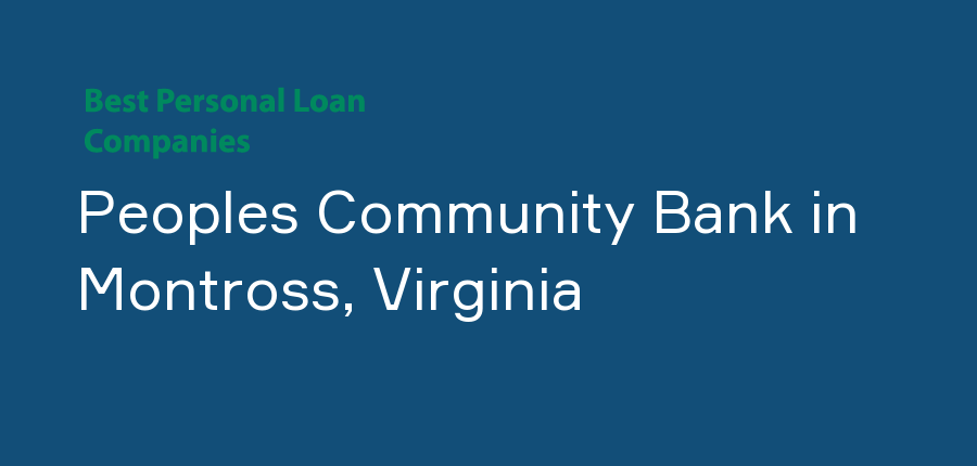 Peoples Community Bank in Virginia, Montross