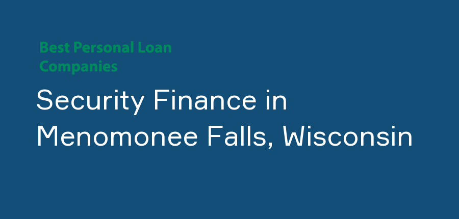 Security Finance in Wisconsin, Menomonee Falls
